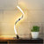 16.34 in. White Stainless Steel Spiral Design LED Table Lamp With Dimmable Touch Button - White