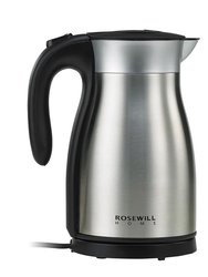 1.7 L Black Stainless Steel Electric Kettle With Double Wall Vacuum Insulated