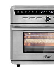 1800 W 4-Tray Stainless Steel Air Fryer Convection Toaster Oven With Large Transparent Window - Silver