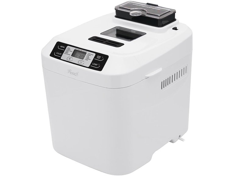 2lbs. White Bread Maker With Automatic Fruit And Nut Dispenser, 12 Settings - White