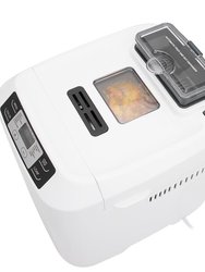 2lbs. White Bread Maker With Automatic Fruit And Nut Dispenser, 12 Settings