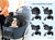 3-in-1 Navy Waterproof Pet Stroller with Removable Carrier, 6 Pocket Organizer & Basket, One-Hand Fold