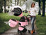 3-in-1 Pink Waterproof Pet Stroller with Removable Carrier, 6 Pocket Organizer & Basket, One-Hand Fold