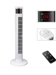 36" Oscillating Quiet Tower Fan With 4 Speed Levels and 2 Modes, LED Display & Touch Panel