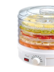 5-Tray Food Dehydrator With Adjustable Thermostat - White - White