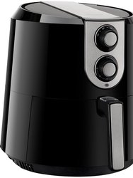 5.8 Qt. Black Stainless Steel Air Fryer with 180 to 400 Temperature Range, Oil-Less - Black