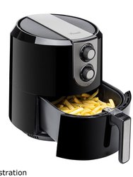 5.8 Qt. Black Stainless Steel Air Fryer with 180 to 400 Temperature Range, Oil-Less