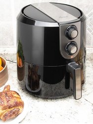 5.8 Qt. Black Stainless Steel Air Fryer with 180 to 400 Temperature Range, Oil-Less