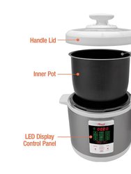 6 Qt. White Stainless Steel Energy Efficient Electric Pressure Cooker With 12 Cooking Programs