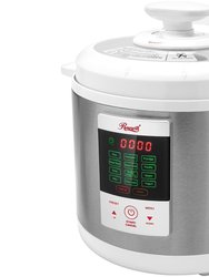 6 Qt. White Stainless Steel Energy Efficient Electric Pressure Cooker With 12 Cooking Programs