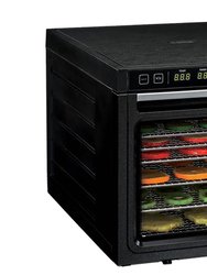 6-Tray Black Food Dehydrator With 2 Speeds Settings And Dual Fans - Black