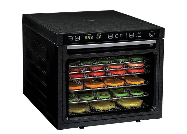 6-Tray Black Food Dehydrator With 2 Speeds Settings And Dual Fans - Black