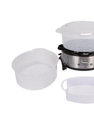 9.5 Qt. Black Digital Food Steamer with 3-Tier