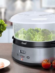 9.5 Qt. Black Digital Food Steamer with 3-Tier