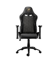 Gold PVC Leather Gaming Chair with 2D Adjustable Armrest