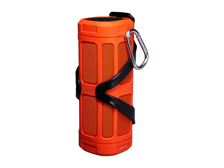 Orange Portable Water-Resistant Bluetooth Speaker with Built-in Mic