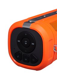 Orange Portable Water-Resistant Bluetooth Speaker with Built-in Mic