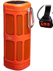 Orange Portable Water-Resistant Bluetooth Speaker with Built-in Mic - Orange/Black