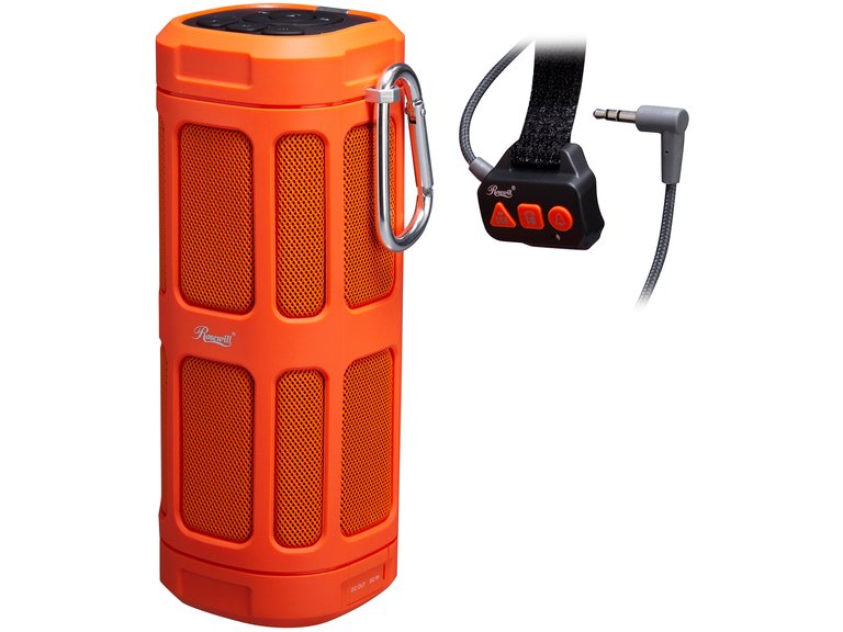 Orange Portable Water-Resistant Bluetooth Speaker with Built-in Mic - Orange/Black