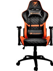 Orange PVC Leather Gaming Chair with 2D Adjustable Armrest - Black & Orange