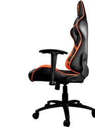 Orange PVC Leather Gaming Chair with 2D Adjustable Armrest