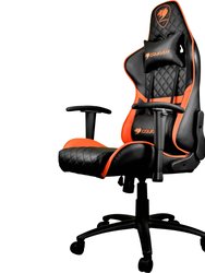 Orange PVC Leather Gaming Chair with 2D Adjustable Armrest