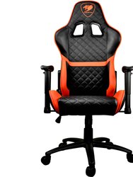 Orange PVC Leather Gaming Chair with 2D Adjustable Armrest