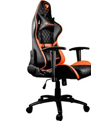 Orange PVC Leather Gaming Chair with 2D Adjustable Armrest