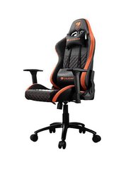 Orange PVC Leather Gaming Chair with 3D Adjustable Armrest