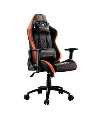 Orange PVC Leather Gaming Chair with 3D Adjustable Armrest