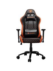 Orange PVC Leather Gaming Chair with 3D Adjustable Armrest - Orange