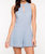 Mock Neck With V Romper In Blue - Blue