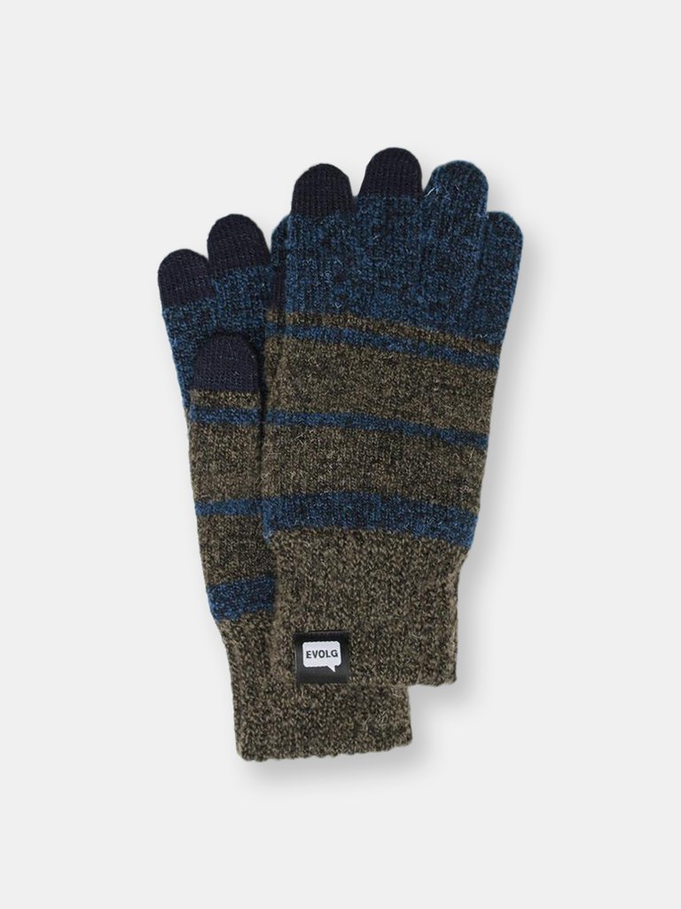 Atlus Evolg Gloves Knit Mens One Size Casual (5 Colors) - Navy x Olive