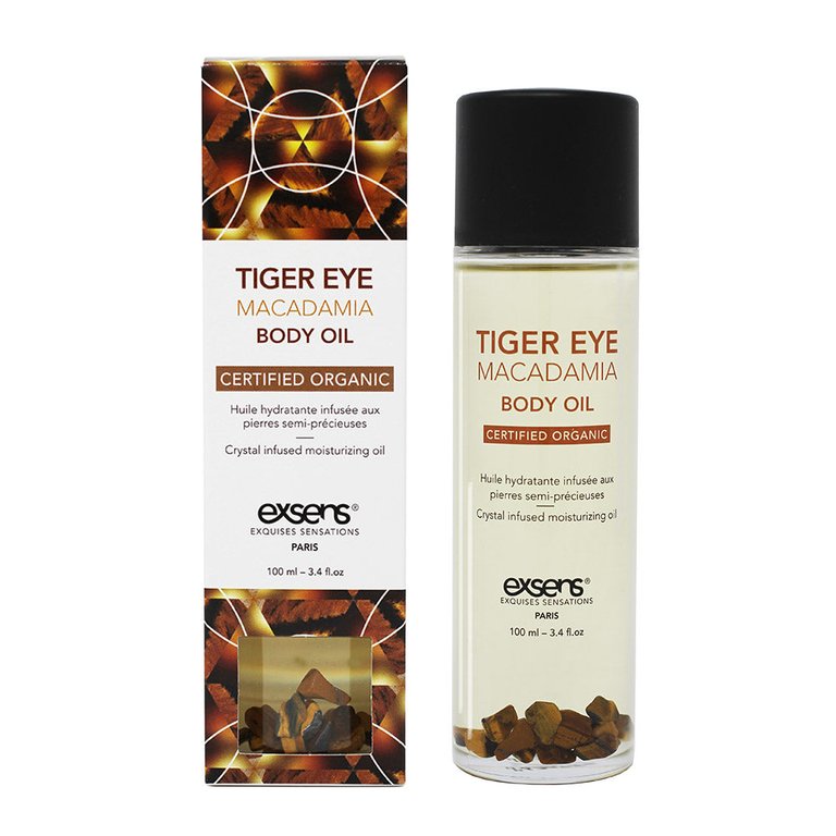 Tiger Eye Macadamia Crystal Organic Body Oil