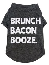 Brunch Bacon Booze T-shirt - Grey