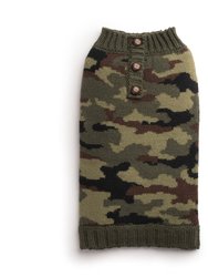 Camouflage Henley Pet Sweater - Camouflage