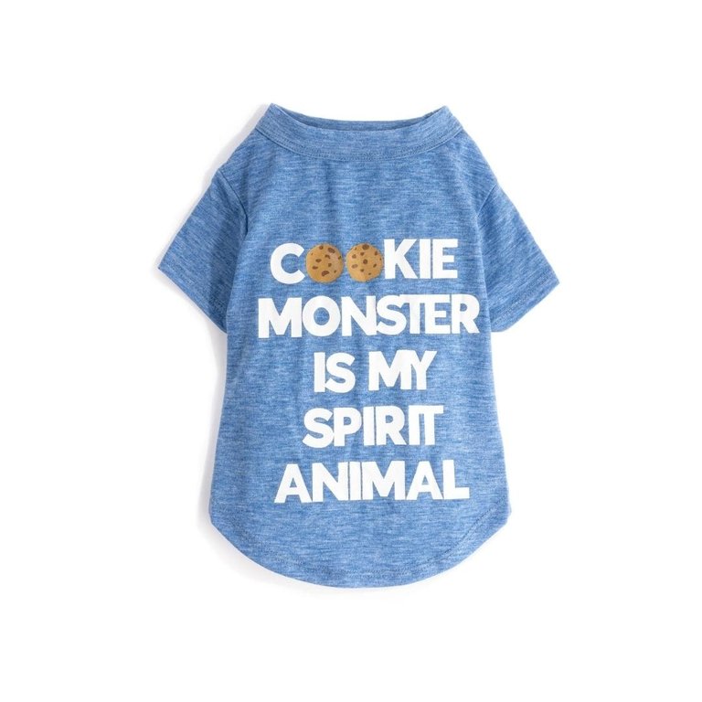 Cookie Monster Is My Spirit Animal T-Shirt - Blue