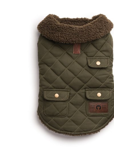 fabdog Olive Quilted Shearling Pet Coat product