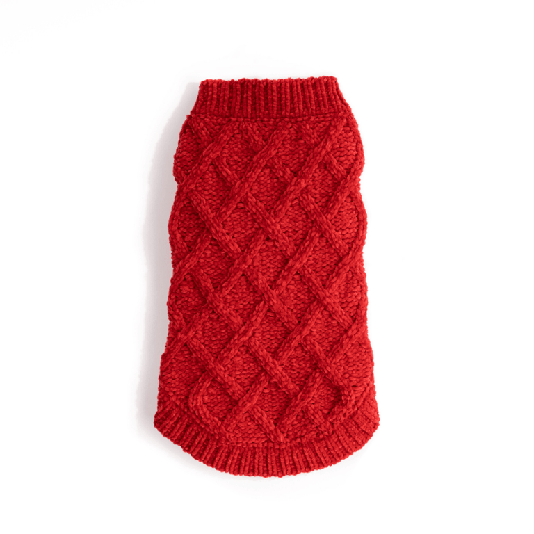 Red Chenille Sweater - Red