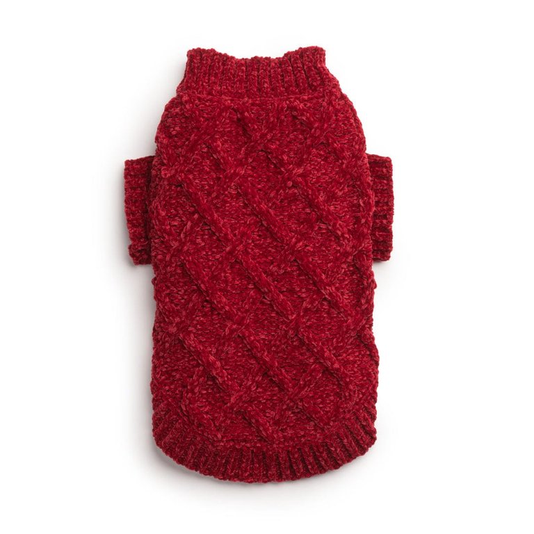 Ruby Chenille Sweater - Red