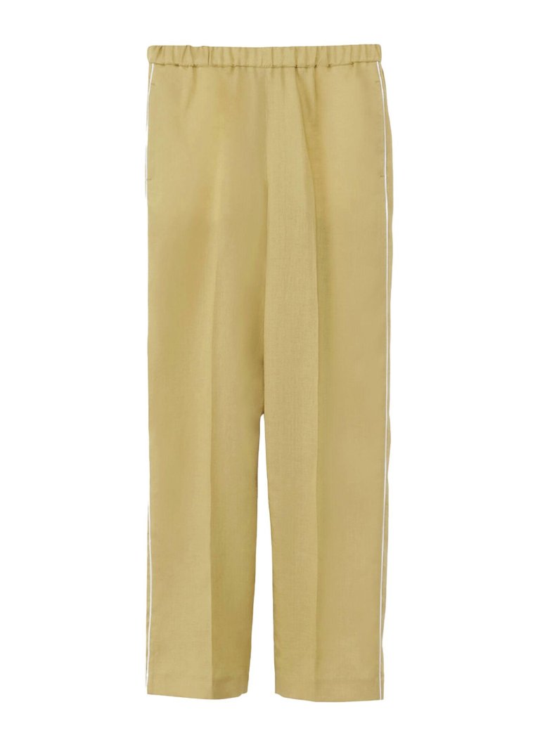 Linen Cloth Jogging Trousers In Pistachio