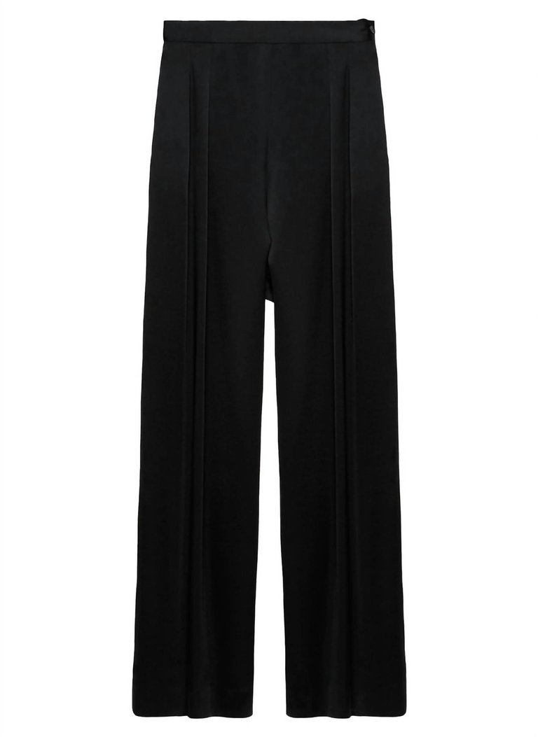 Satin Pant In Black - Black