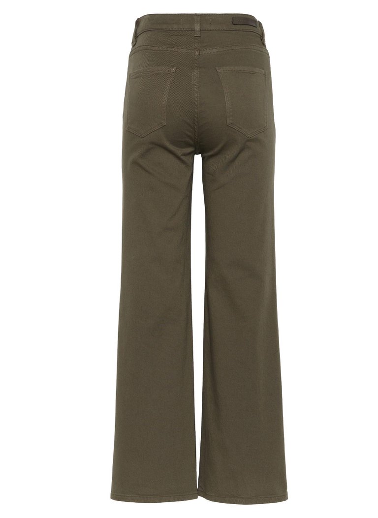 Women's Flare Denim Trousers In Olive