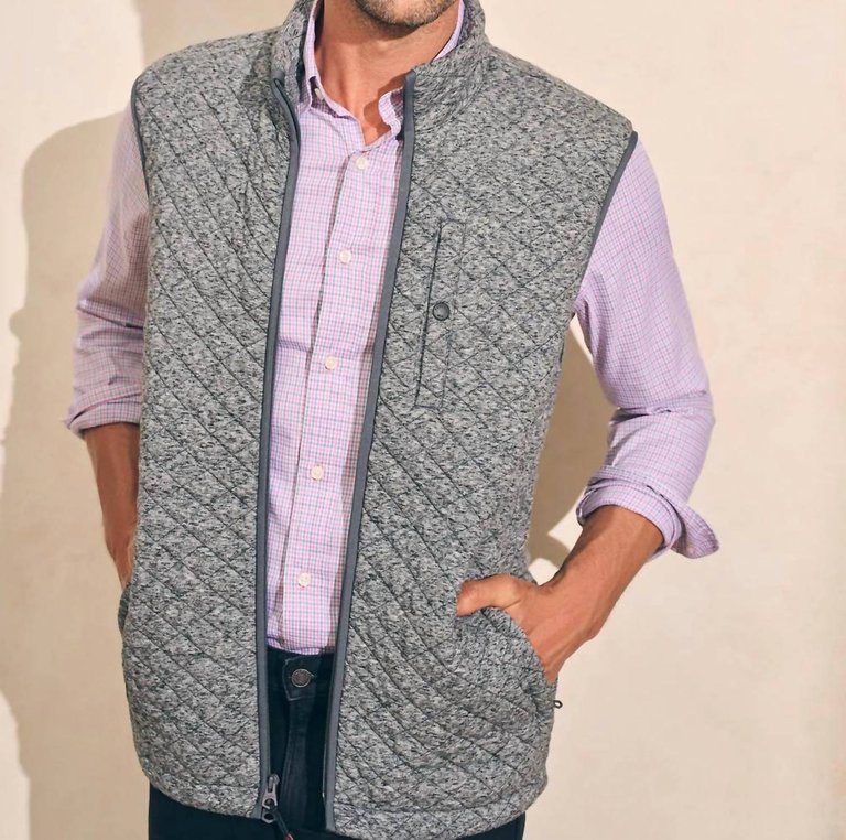 Epic Quilted Fleece Vest In Carbon Melange - Carbon Melange