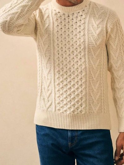 Faherty Irish Cable Crewneck Sweater In Beige product