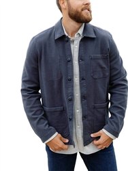 Stretch Terry Chore Jacket In Navy - Navy