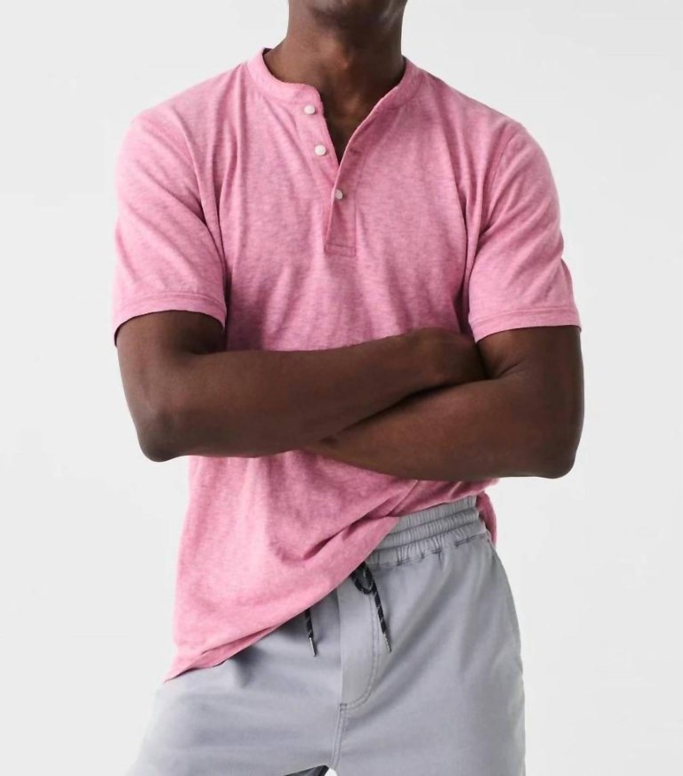 Tradewinds Henley T-Shirt - Dusty Berry Heather