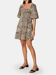 Eryn Square Neck Mini Dress - Shamari Animal Print