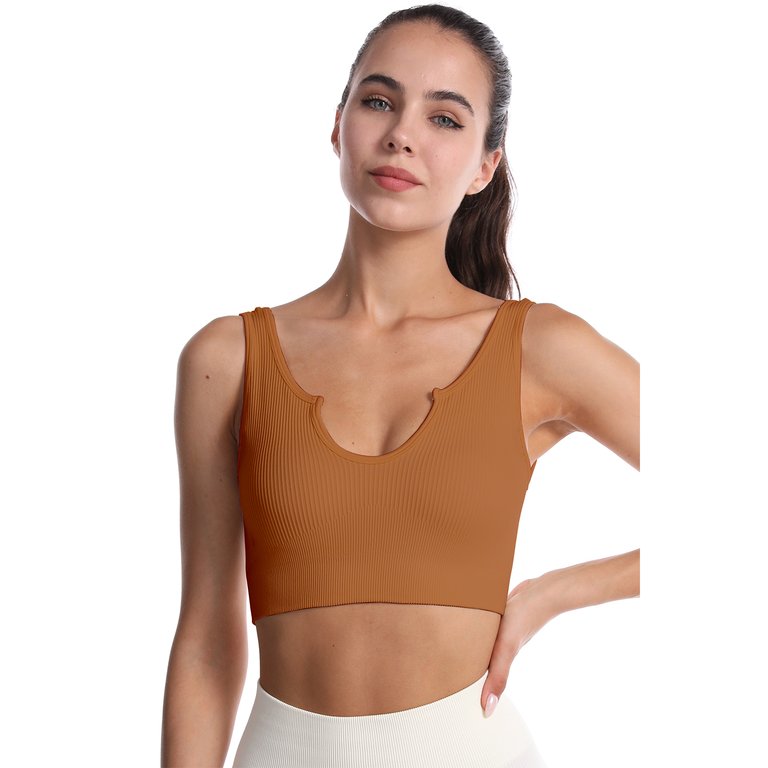 Notch Neck Bralette - Coffee