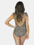 Ruffled V-Neck Front and Back One-Piece Swimsuit